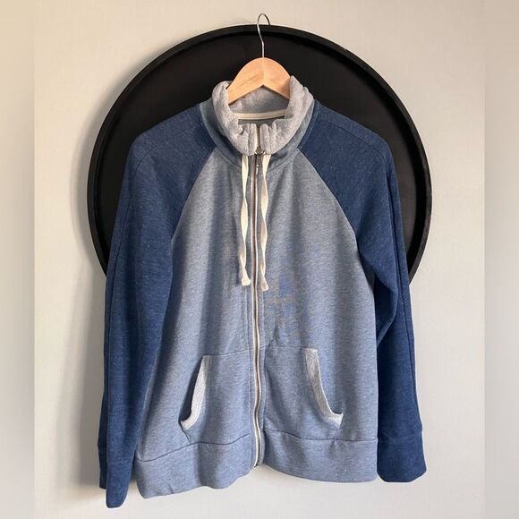 SONOMA Blue Color Block Cowl Neck Sweatshirt Size M - Picture 2 of 9